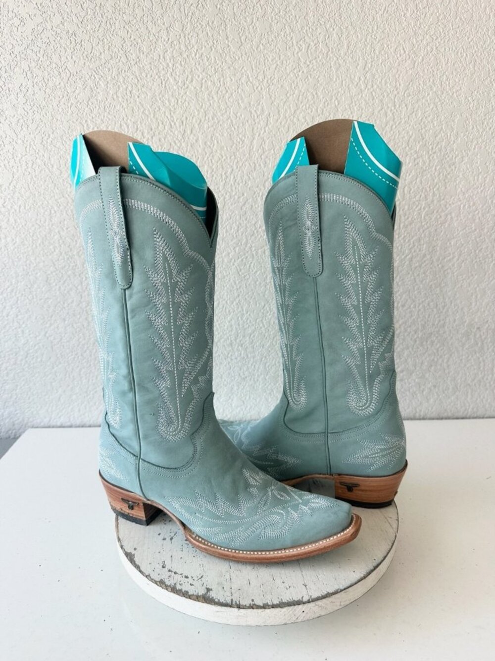 Lane LEXINGTON Womens Powder Blue Cowboy Boots Western Cowgirl Snip Toe Size 9